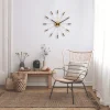 NeXtime Wandklok Plug Inn Walnoot/Goud Ø58cm