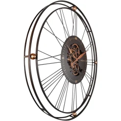 NeXtime Wandklok Roman Gear XXL Zwart/Koper Metaal Ø90cm