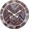 NeXtime Wandklok Roman Vintage Hout/Metaal Donkerbruin Ø58cm