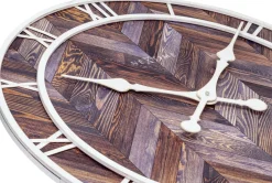 NeXtime Wandklok Roman Vintage Hout/Metaal Donkerbruin Ø58cm