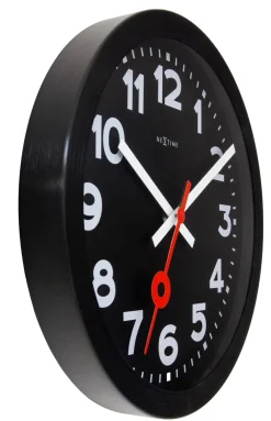 NeXtime Wandklok Station All Black Ø35cm