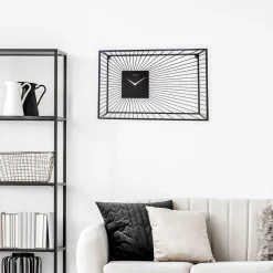 NeXtime Wandklok Vasco Metaal Zwart 70x45cm