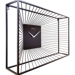 NeXtime Wandklok Vasco Metaal Zwart 70x45cm