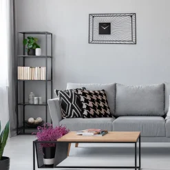 NeXtime Wandklok Vasco Metaal Zwart 70x45cm
