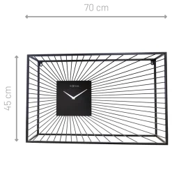 NeXtime Wandklok Vasco Metaal Zwart 70x45cm