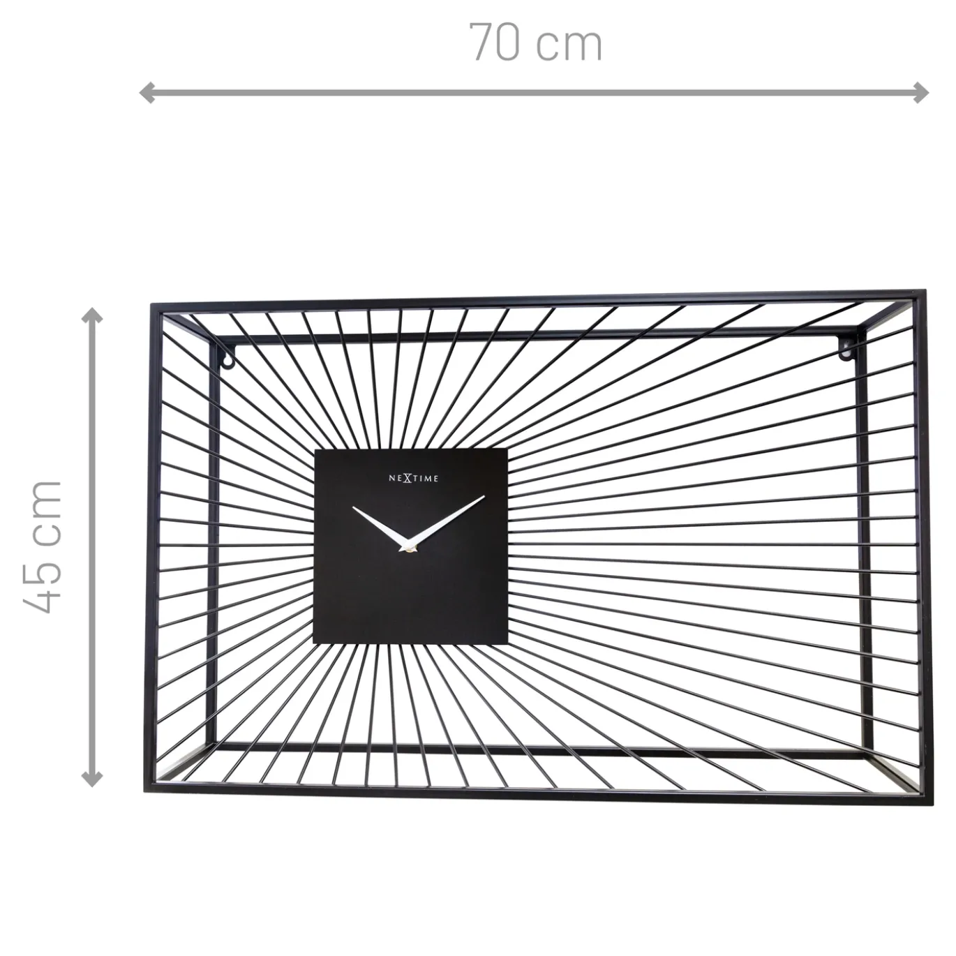 NeXtime Wandklok Vasco Metaal Zwart 70x45cm