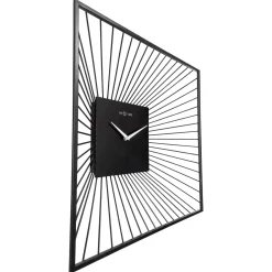NeXtime Wandklok Vasco Square Metaal Zwart 45x45cm