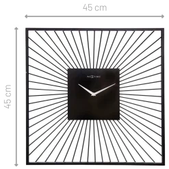 NeXtime Wandklok Vasco Square Metaal Zwart 45x45cm