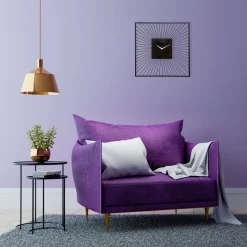 NeXtime Wandklok Vasco Square Metaal Zwart 45x45cm