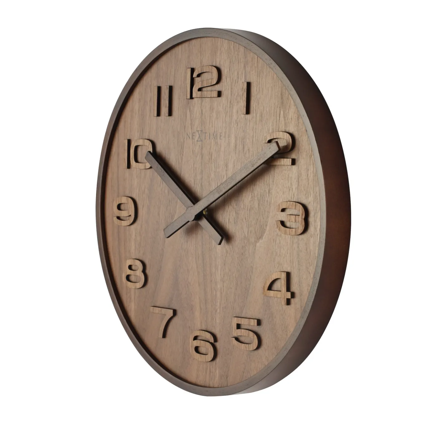 NeXtime Wandklok Wood Wood Bruin Ø35cm
