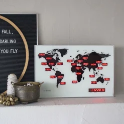 NeXtime Wandklok World Time Digit 55cm