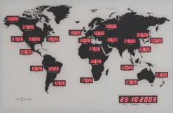NeXtime Wandklok World Time Digit 55cm
