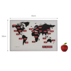 NeXtime Wandklok World Time Digit 55cm