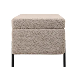 Opbergbank Jari Taupe Bouclé 110cm - Giga Meubel
