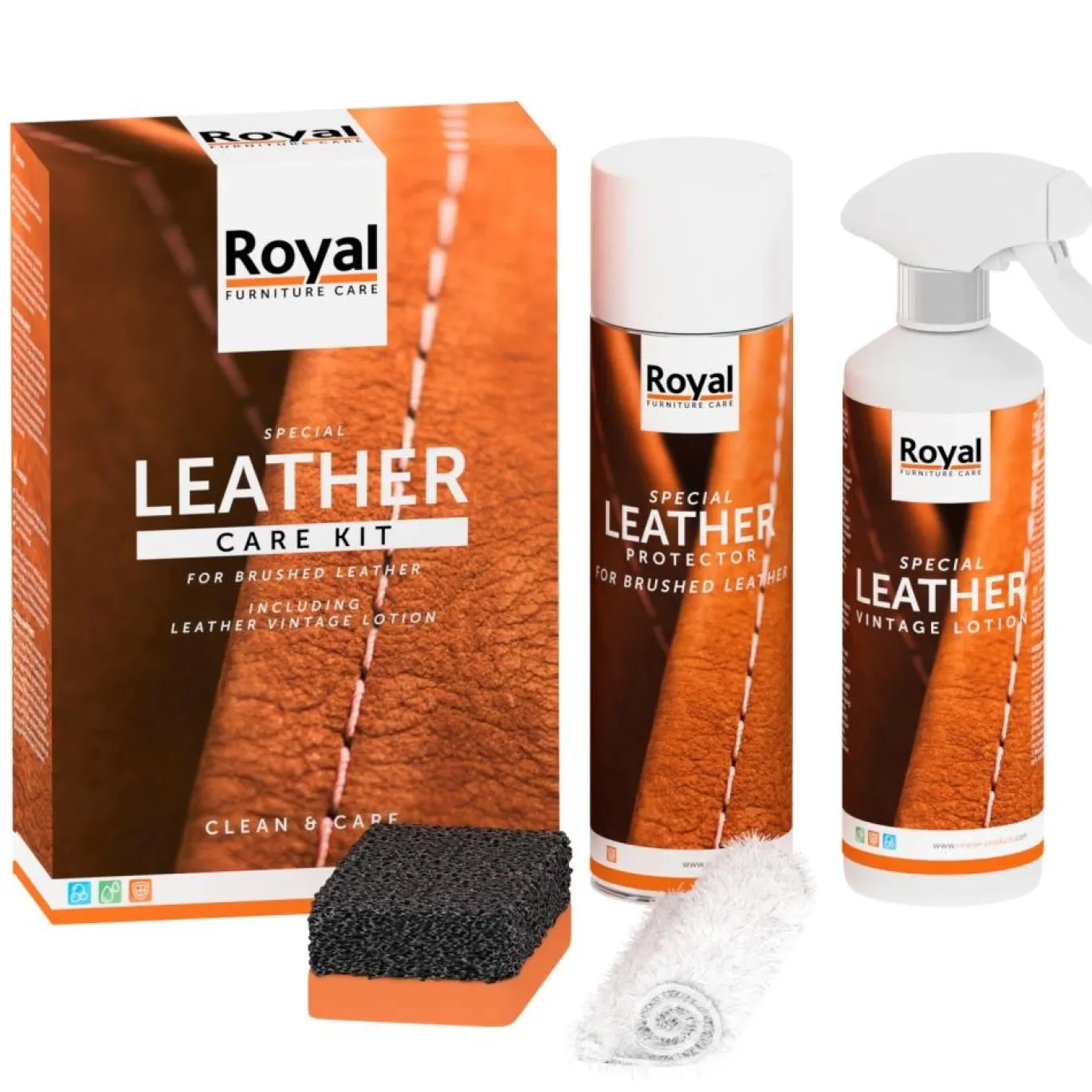 Oranje Furniture Leather Care Kit - Geschuurd Leer