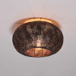 Plafondlamp Armor Zwart/Bruin Ø40cm - Giga Meubel
