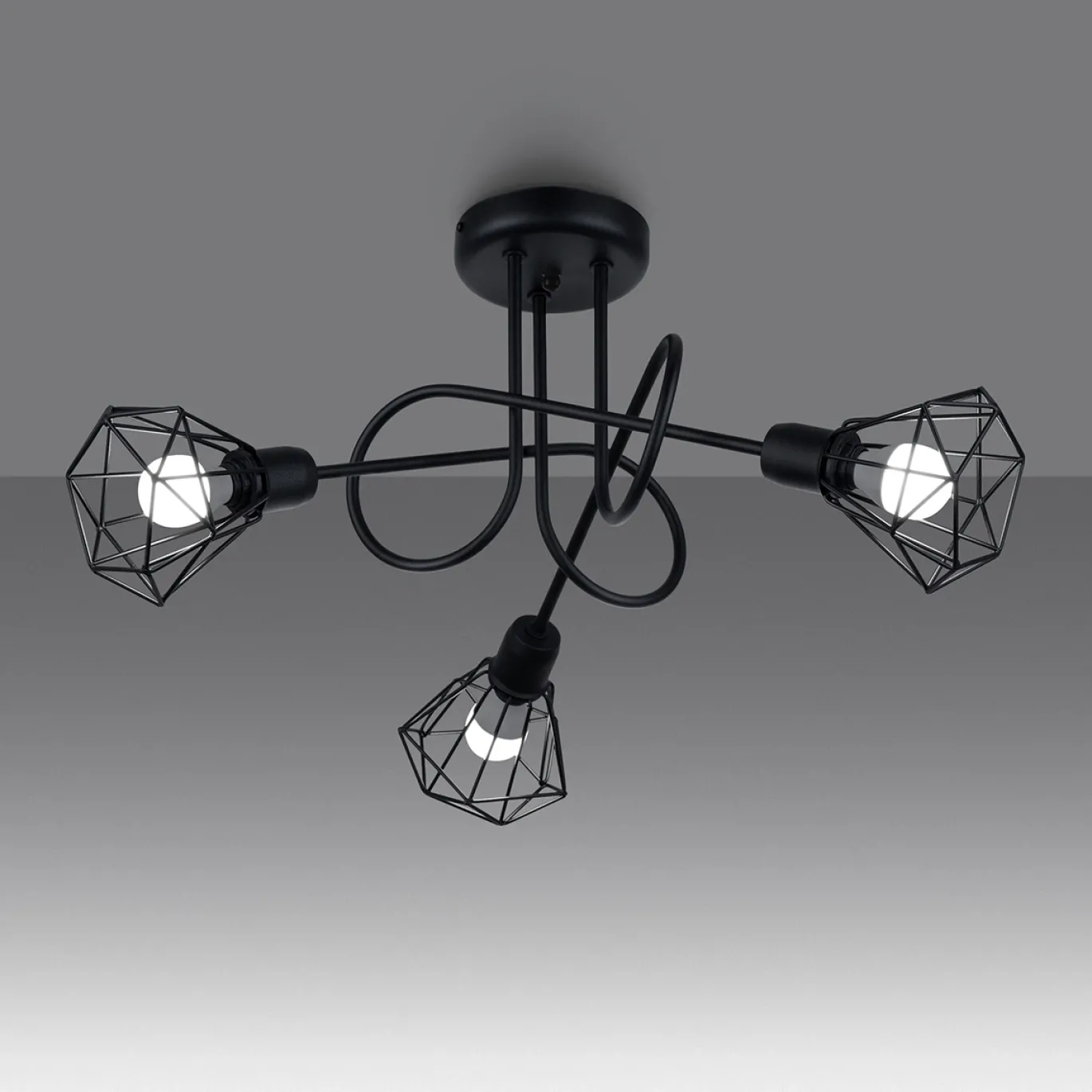 Plafondlamp Artemis 3-Lichts Zwart - Giga Meubel