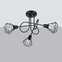 Plafondlamp Artemis 3-Lichts Zwart - Giga Meubel
