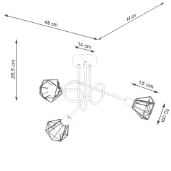 Plafondlamp Artemis 3-Lichts Zwart - Giga Meubel