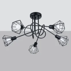 Plafondlamp Artemis 5-Lichts Zwart - Giga Meubel