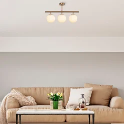 Plafondlamp Atmaca Goud/Wit 3-Lichts