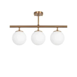 Plafondlamp Atmaca Goud/Wit 3-Lichts