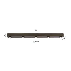 Plafondlamp Bar 5-lichts Sienna Bruin - Giga Meubel
