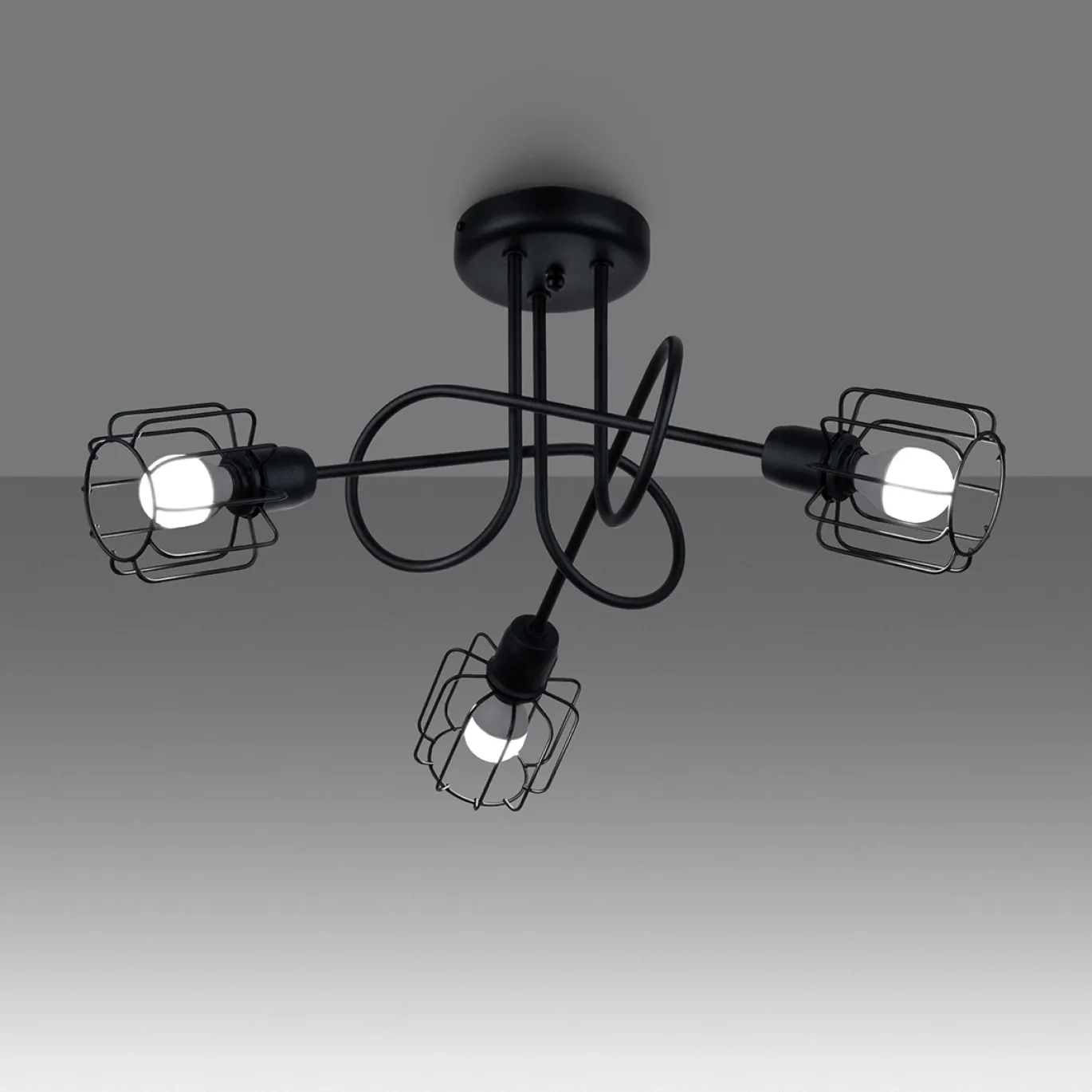 Plafondlamp Beluci 3-Lichts Zwart - Giga Meubel