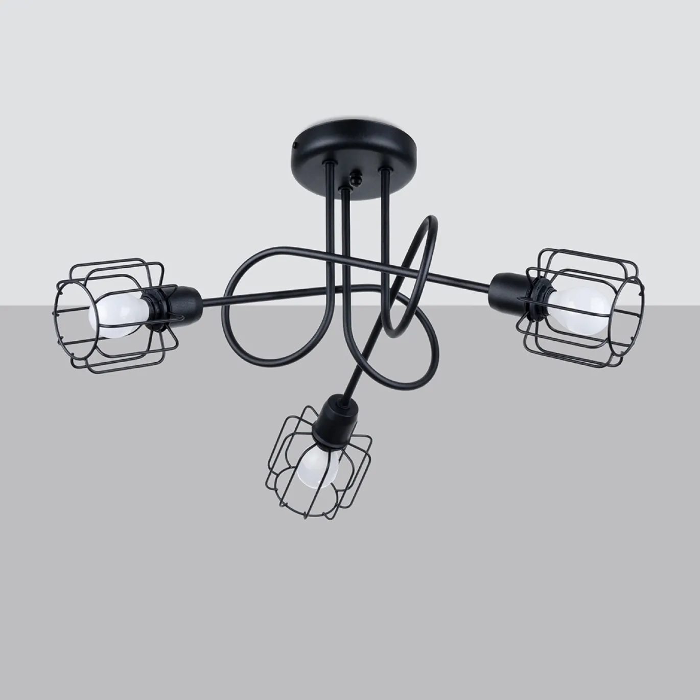 Plafondlamp Beluci 3-Lichts Zwart - Giga Meubel