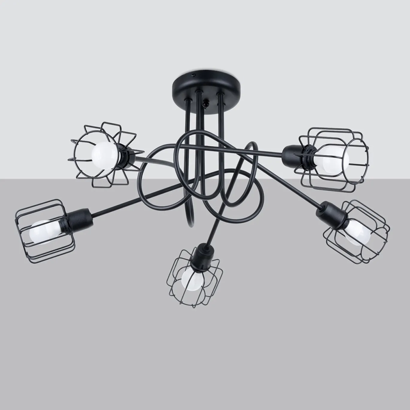 Plafondlamp Beluci 5-Lichts Zwart - Giga Meubel
