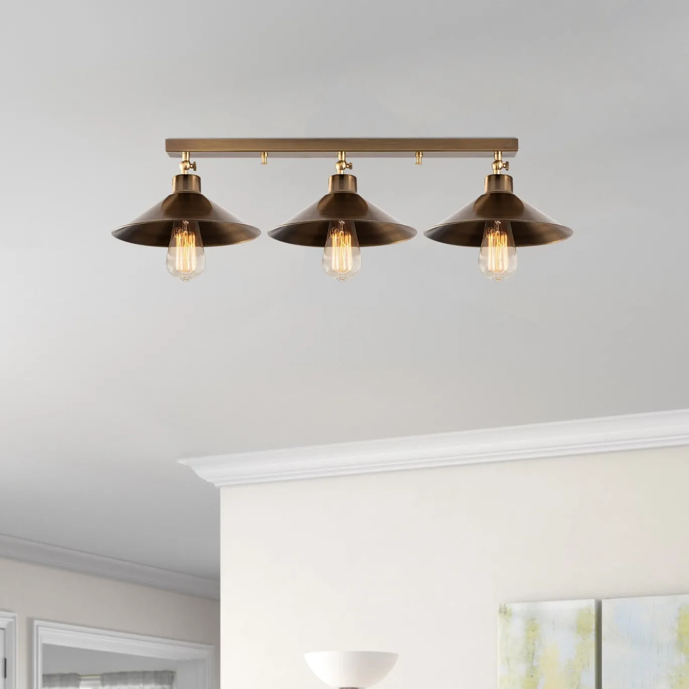 Plafondlamp Berceste Short Koper 3-Lichts
