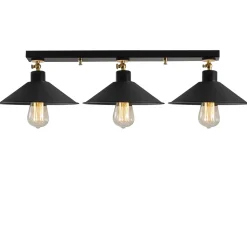 Plafondlamp Berceste Short Zwart 3-Lichts