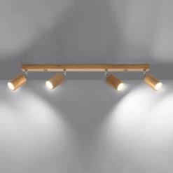 Plafondlamp Berg 4-Lichts Hout Naturel - Giga Meubel
