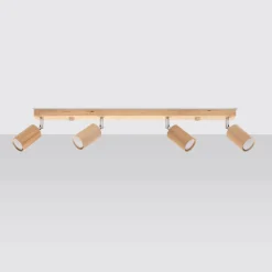 Plafondlamp Berg 4-Lichts Hout Naturel - Giga Meubel