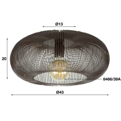 Plafondlamp 43cm Copper Twist - Giga Meubel