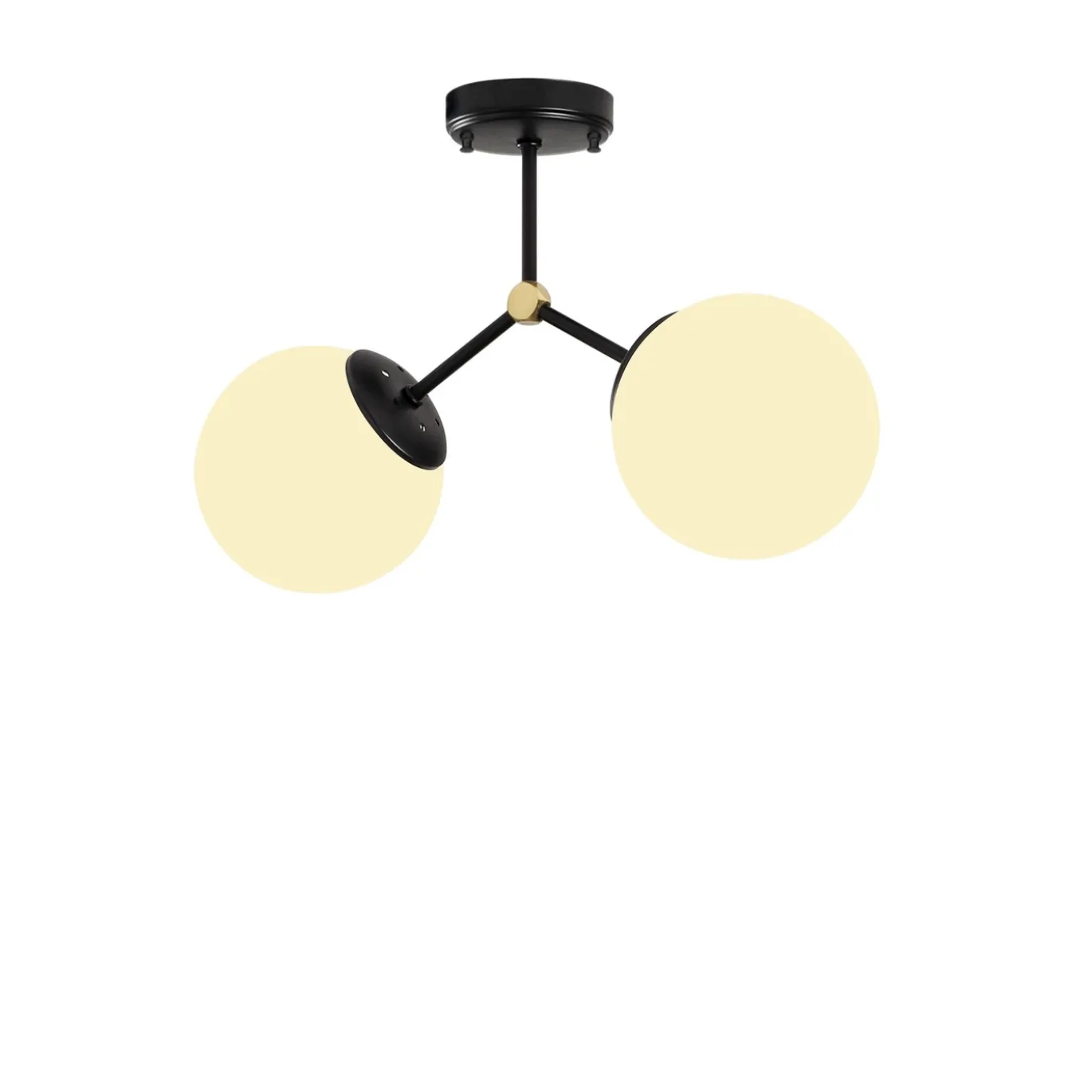 Plafondlamp Damar Zwart 2-Lichts