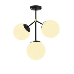 Plafondlamp Damar Zwart 3-Lichts