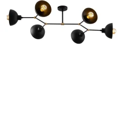 Plafondlamp Dram Zwart 6-Lichts