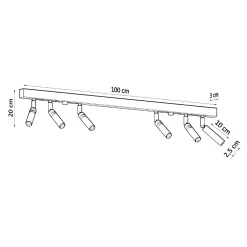 Plafondlamp Eyetech 6-Lichts Zwart - Giga Meubel