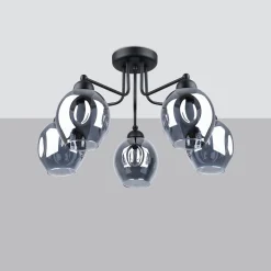 Plafondlamp Fillan 5-Lichts Zwart - Giga Meubel