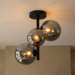 Plafondlamp Finn 3-Lichts Smoke Glas - Giga Meubel