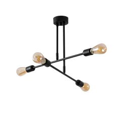 Plafondlamp Flower Zwart 4-Lichts