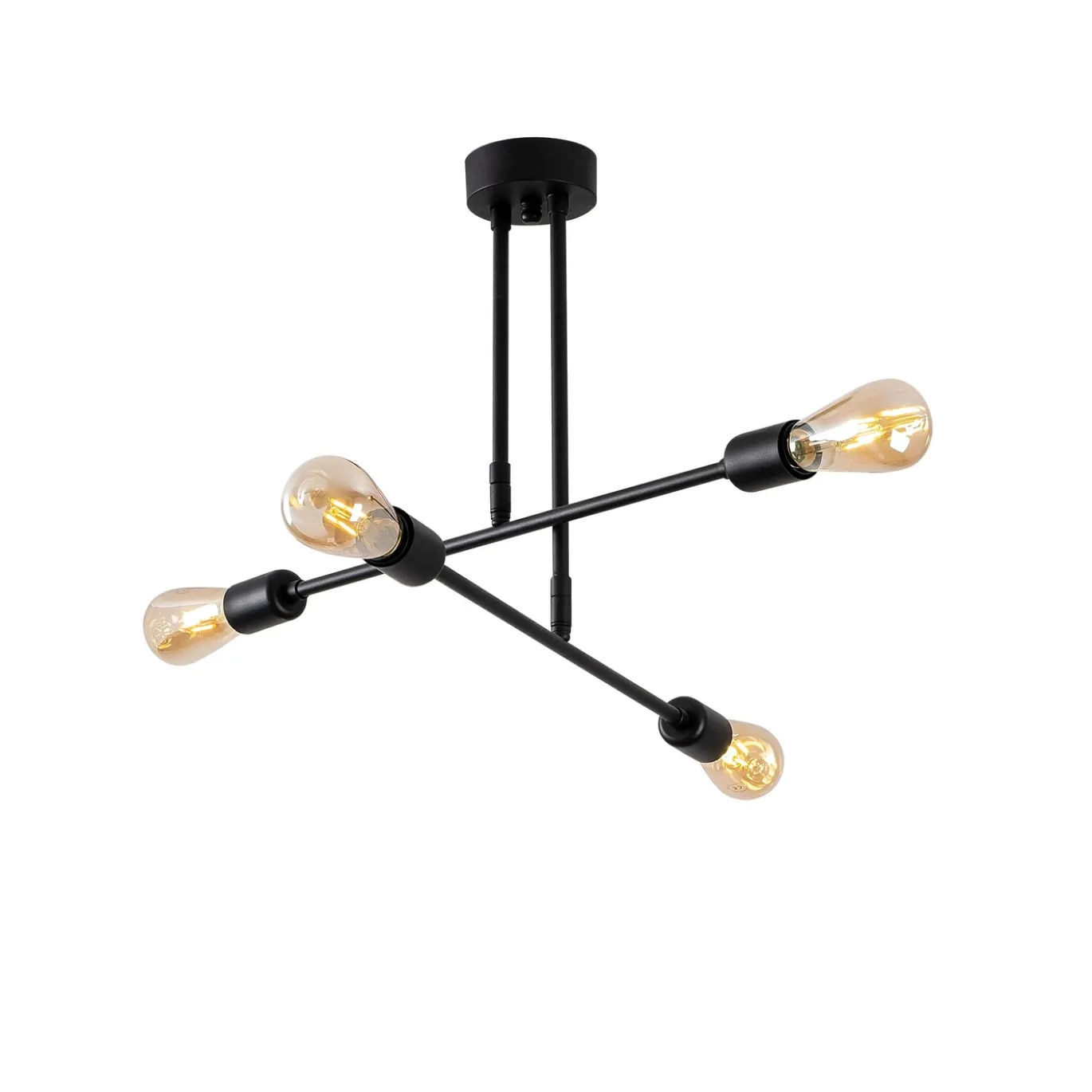 Plafondlamp Flower Zwart 4-Lichts