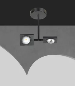 Plafondlamp Jake 2-Lichts Zwart - Giga Meubel