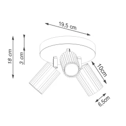 Plafondlamp Karbon Cluster 3-Lichts Wit - Giga Meubel