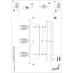 Plafondlamp Karbon Line 3-Lichts Wit - Giga Meubel