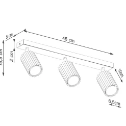 Plafondlamp Karbon Line 3-Lichts Goud - Giga Meubel