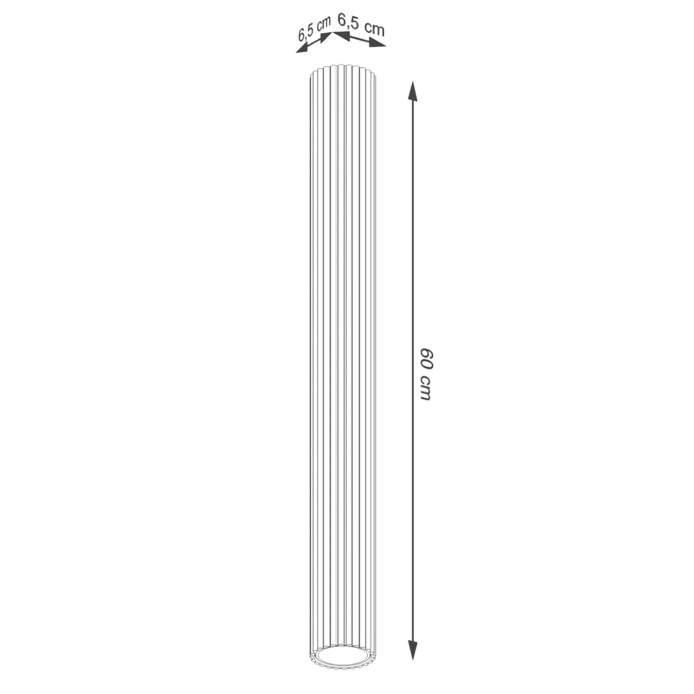 Plafondlamp Karbon Tube 1-Lichts Wit - Giga Meubel