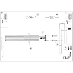 Plafondlamp Karbon Tube 1-Lichts Beige - Giga Meubel