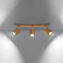 Plafondlamp Keke 3-Lichts Eikenhout - Giga Meubel